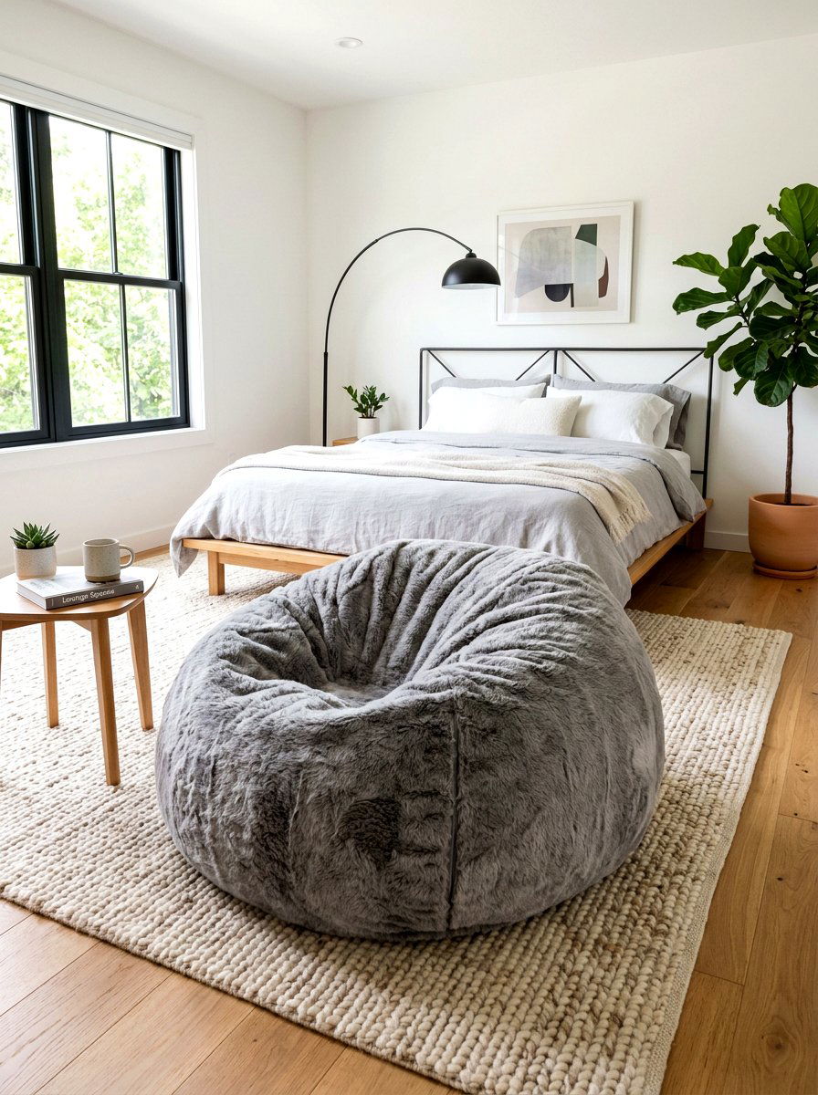 Oversized Bean Bag Chair - 30 bedroom sitting area ideas