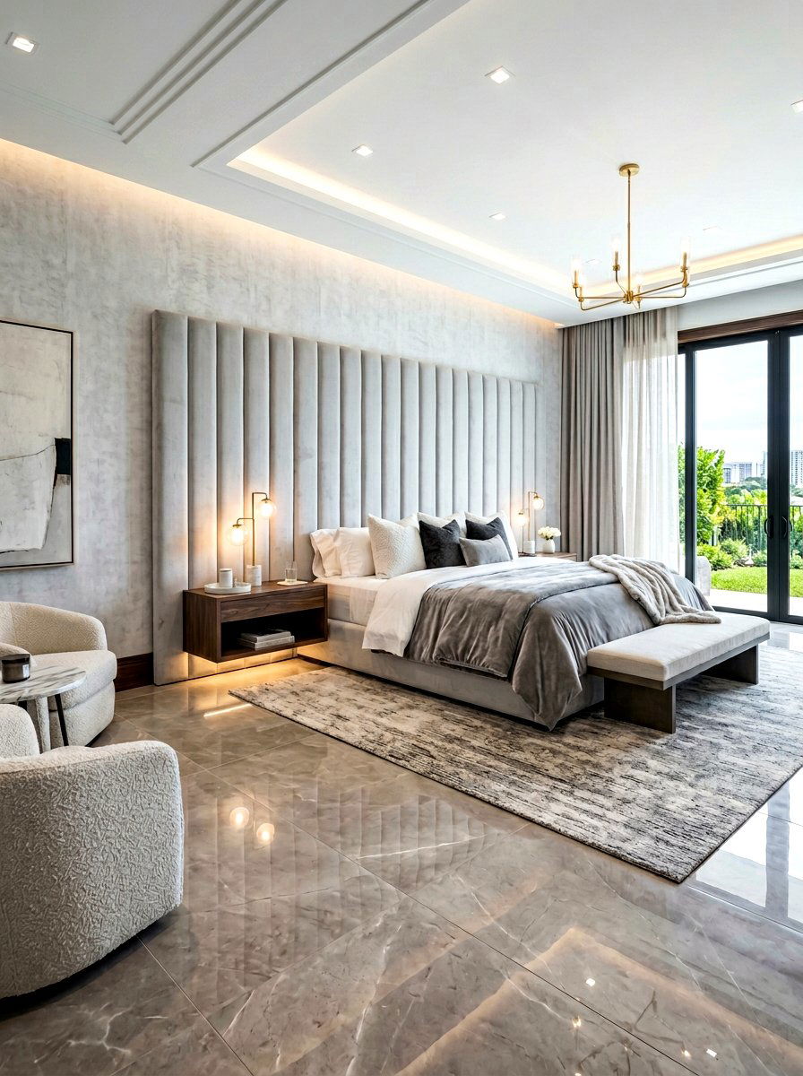 Oversized Channel Tufted Bed - 30 channel tufted bed ideas
