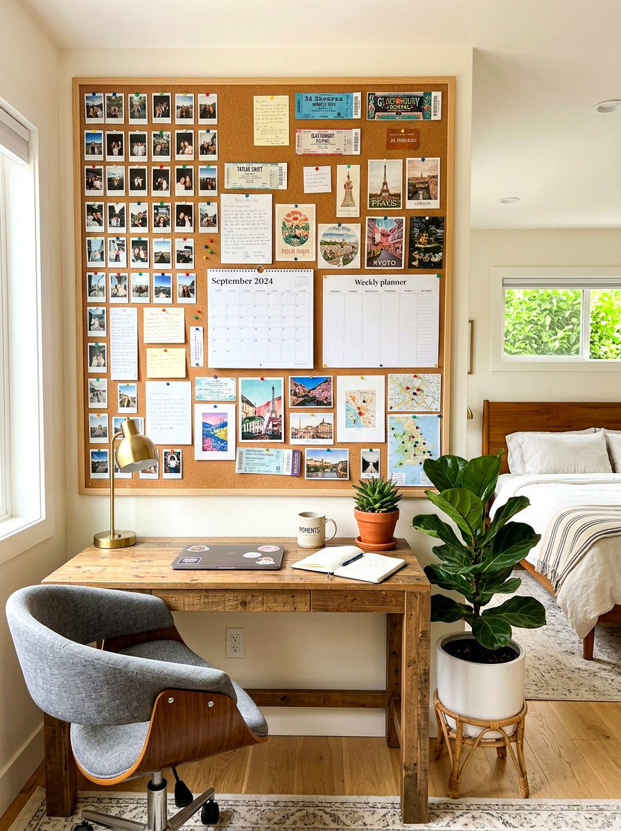 Oversized Cork Board - 30 kids desk wall ideas