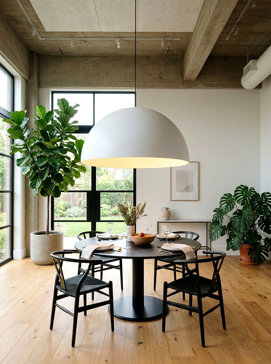 Oversized Dome Pendant Dining Room - 30 sculptural lighting dining room ideas