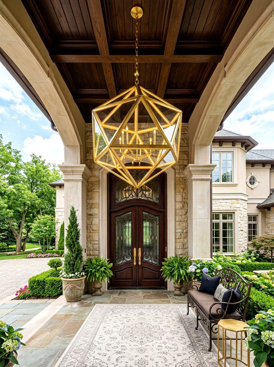 Oversized Entry Pendant - 30 outdoor entry lighting ideas