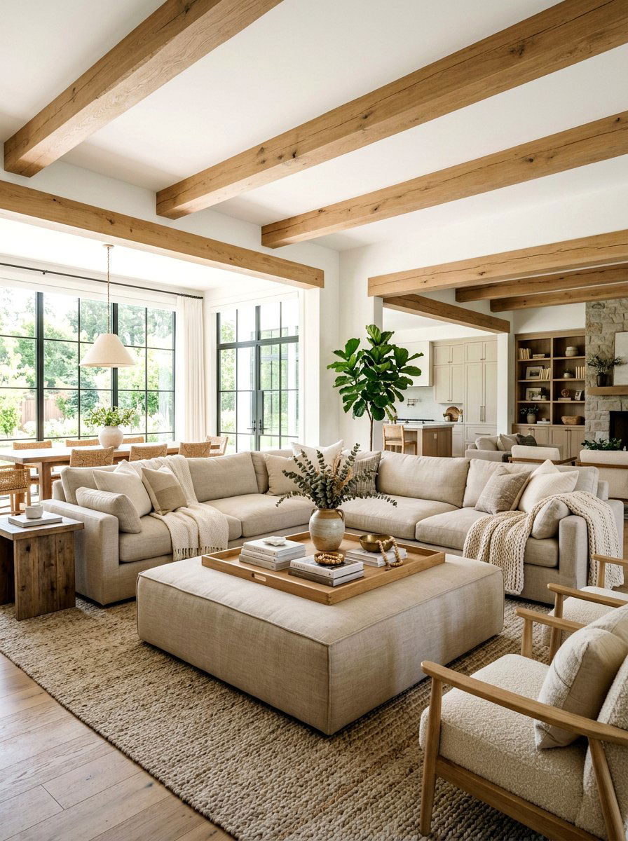 Oversized Fabric Ottoman - 30 ottoman coffee table ideas