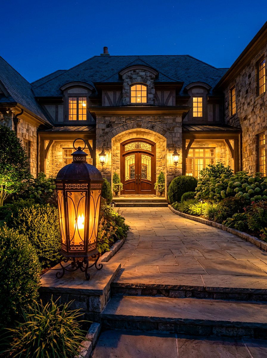 Oversized Floor Lantern - 30 lantern pathway ideas