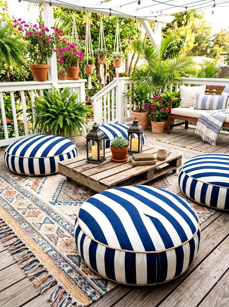 Oversized Floor Pillows - 30 intimate patio ideas