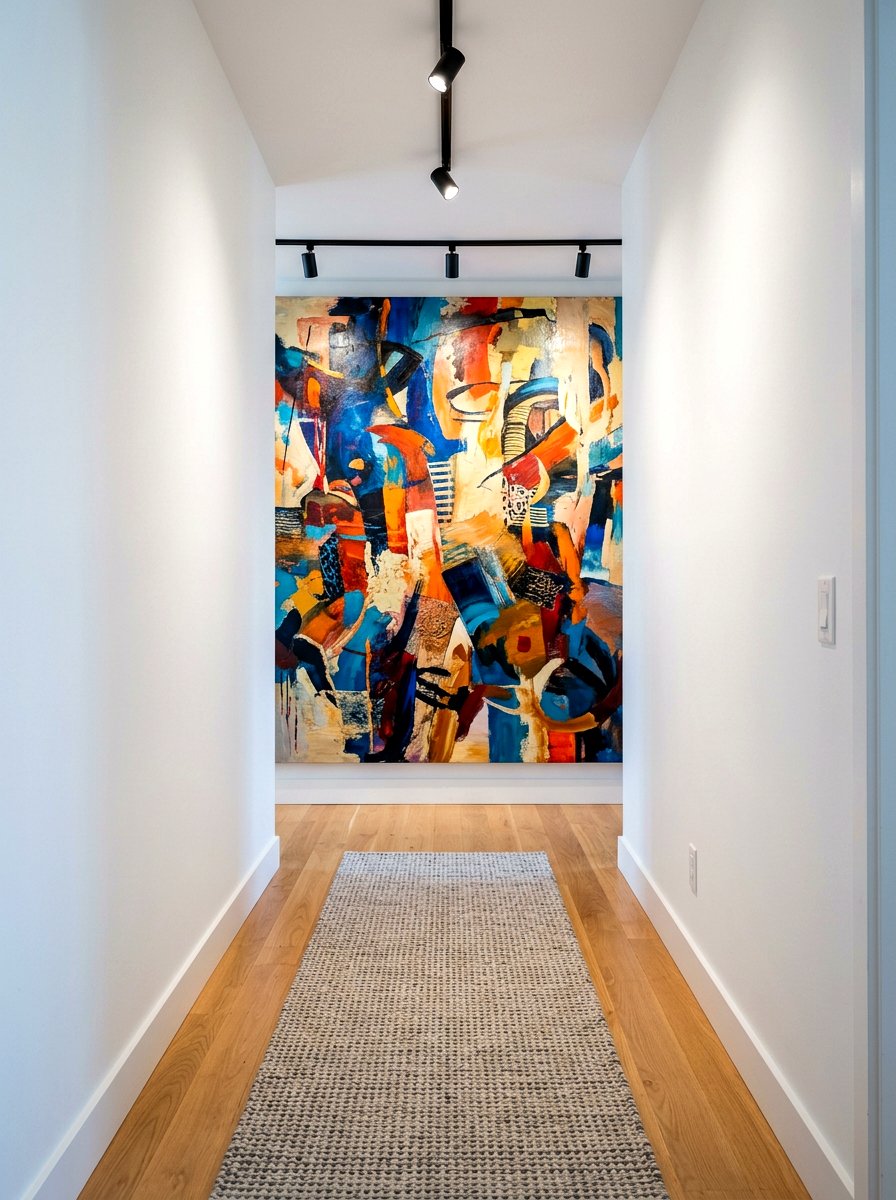 Oversized Hallway Art - 30 narrow hallway ideas