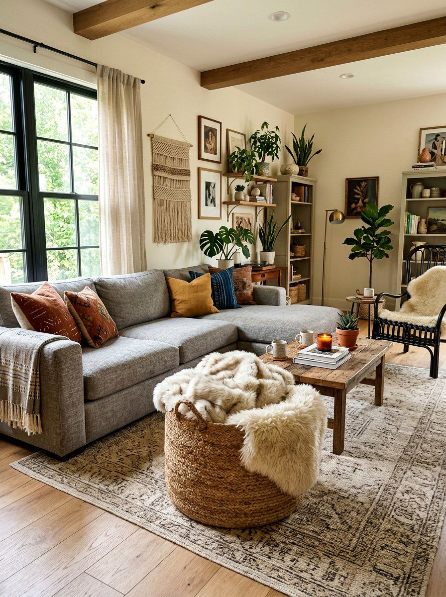 Oversized Jute Basket - 30 living room blanket basket ideas