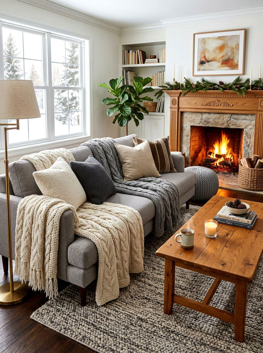 Oversized Knit Throws - 30 quiet romance home ideas