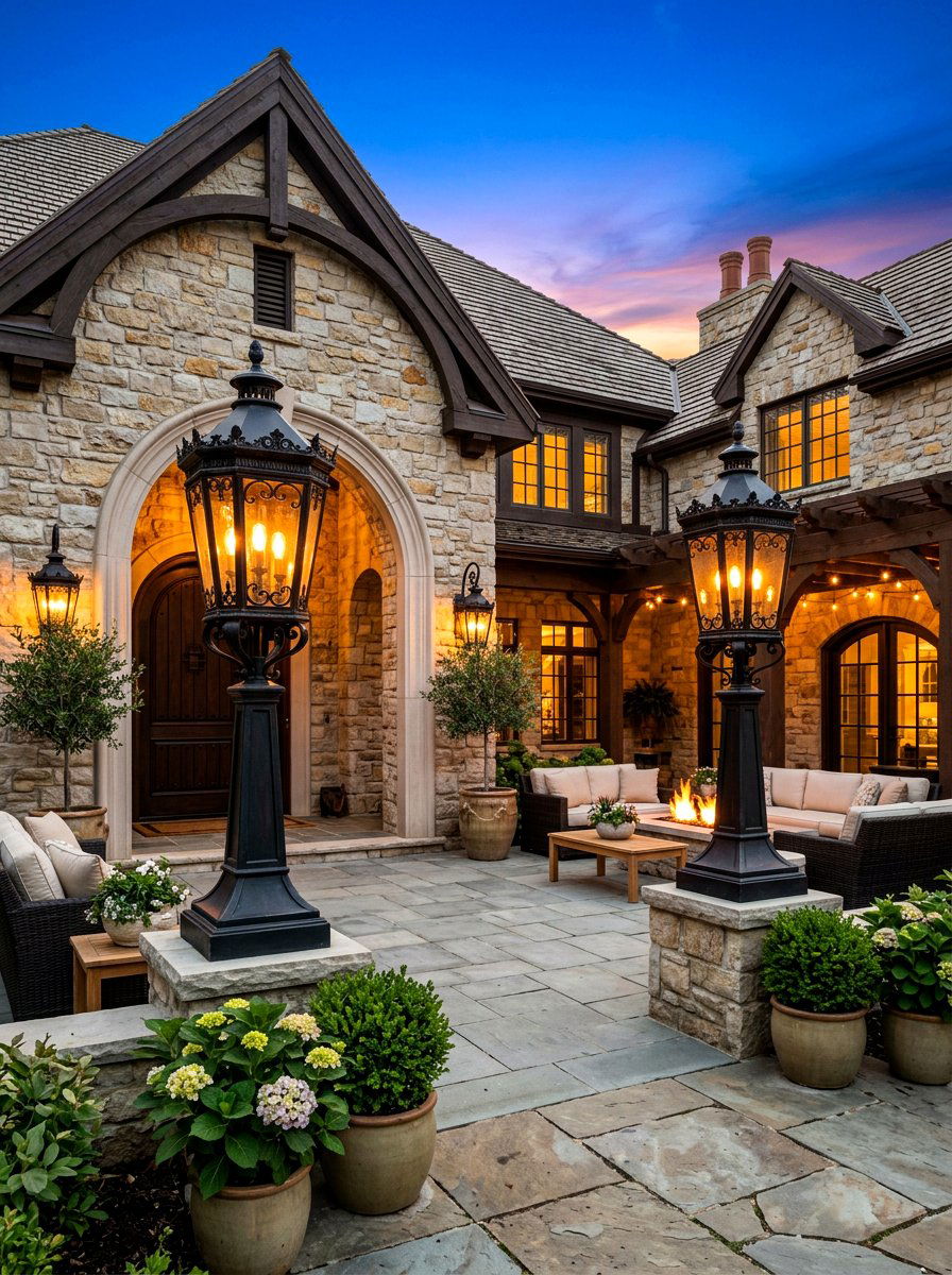 Oversized Lantern Cluster - 30 lantern cluster patio ideas