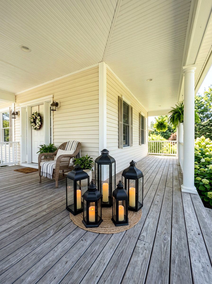 Oversized Lantern Grouping On Floor - 30 porch lantern styling ideas aesthetic