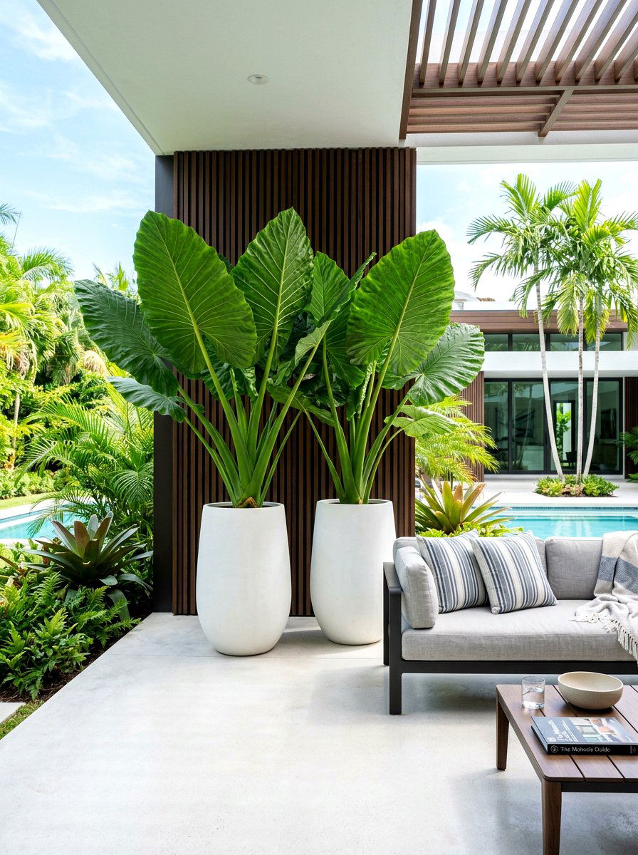 Oversized Leaf Plant - 30 tropical patio ideas