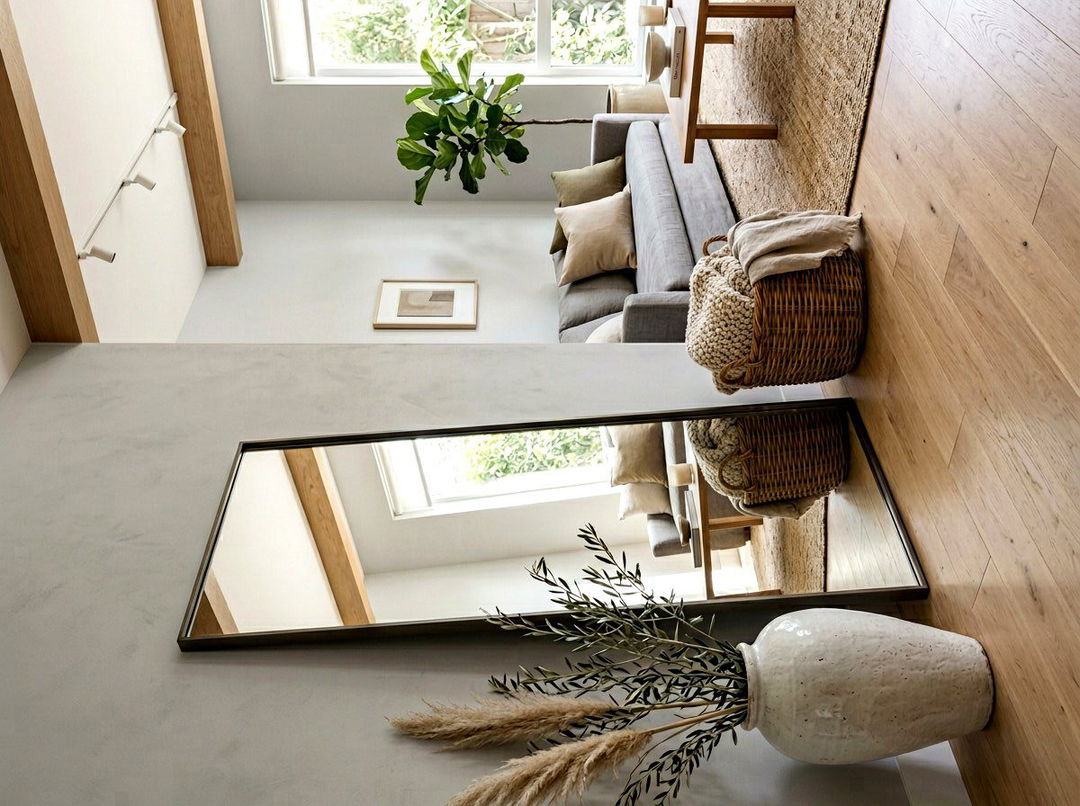 Oversized Leaner Mirror - 30 mirror wall ideas