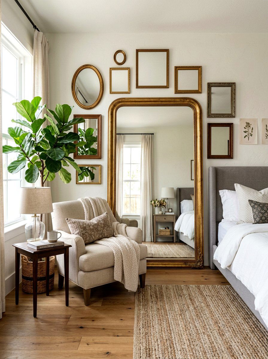Oversized Leaner Mirror Focal Point - 30 statement mirror gallery ideas