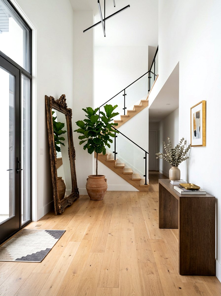Oversized Leaner Mirror Foyer - 30 antique mirror foyer ideas