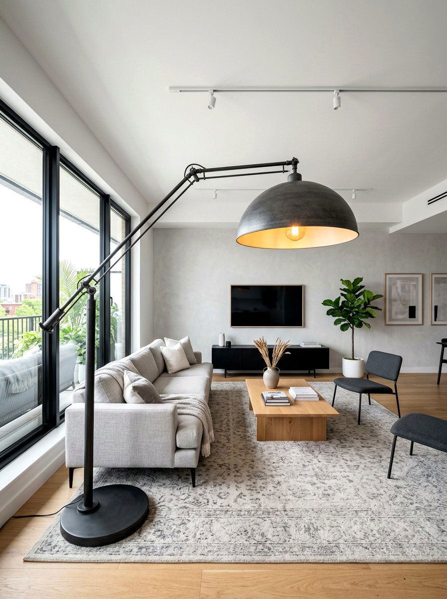 Oversized Living Room Statement Floor Lamp - 30 layered lamp living room ideas