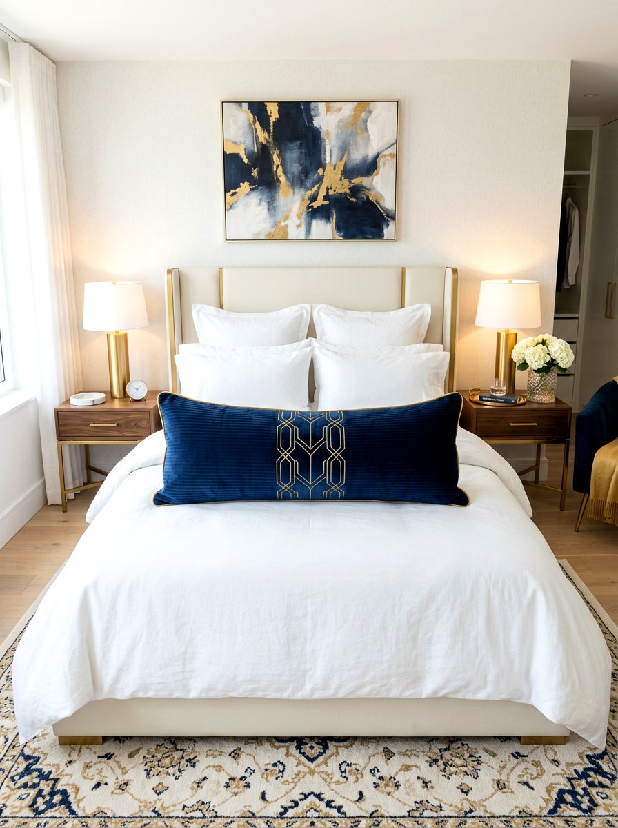 Oversized Lumbar Pillow - 30 layered bed styling ideas