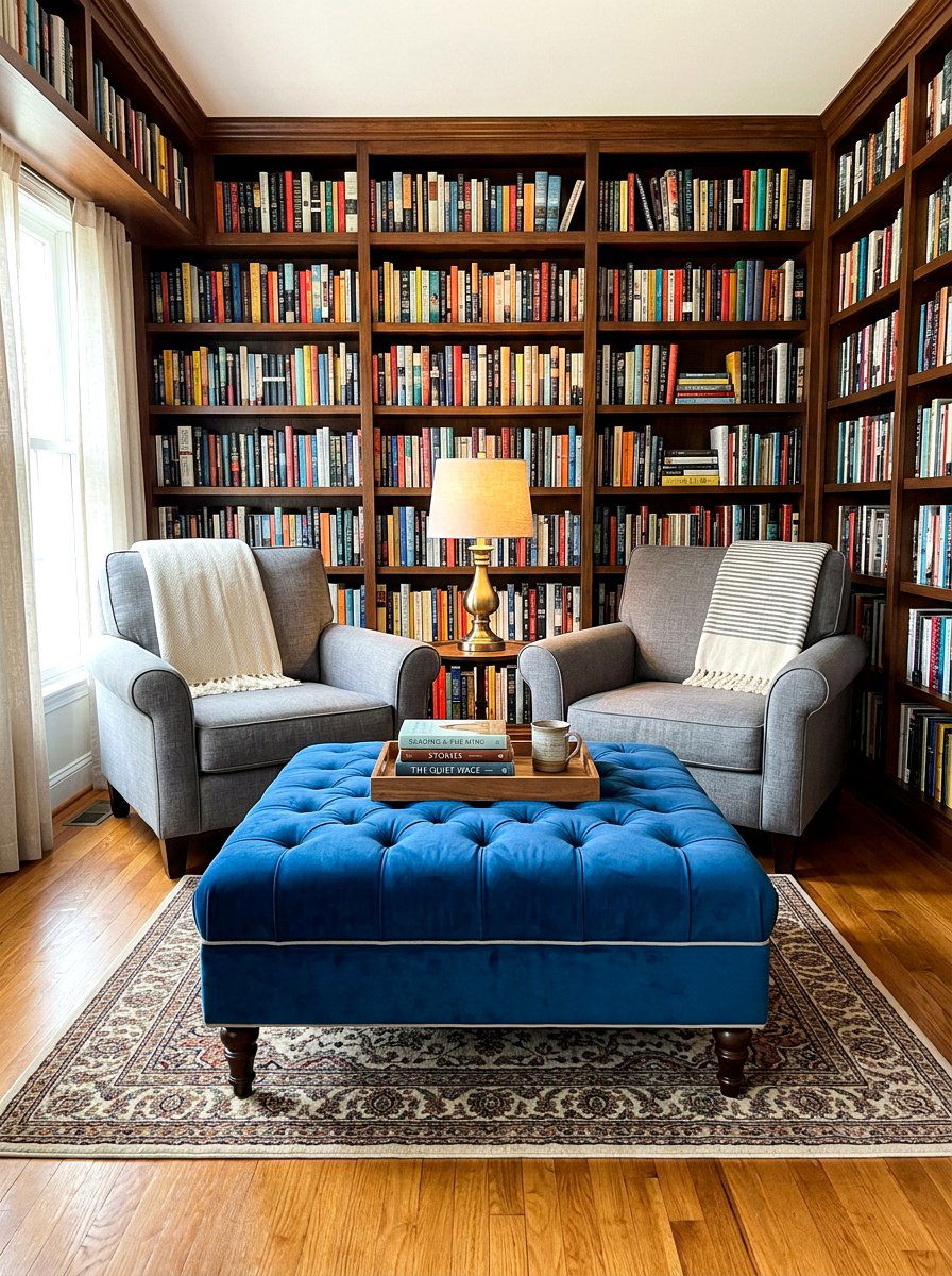 Oversized Ottoman Between Armchairs - 30 oversized ottoman living room ideas