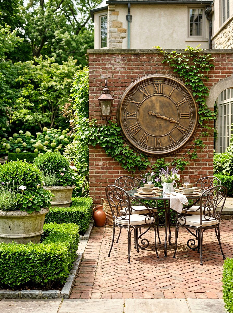 Oversized Outdoor Clock - 30 patio wall decor ideas