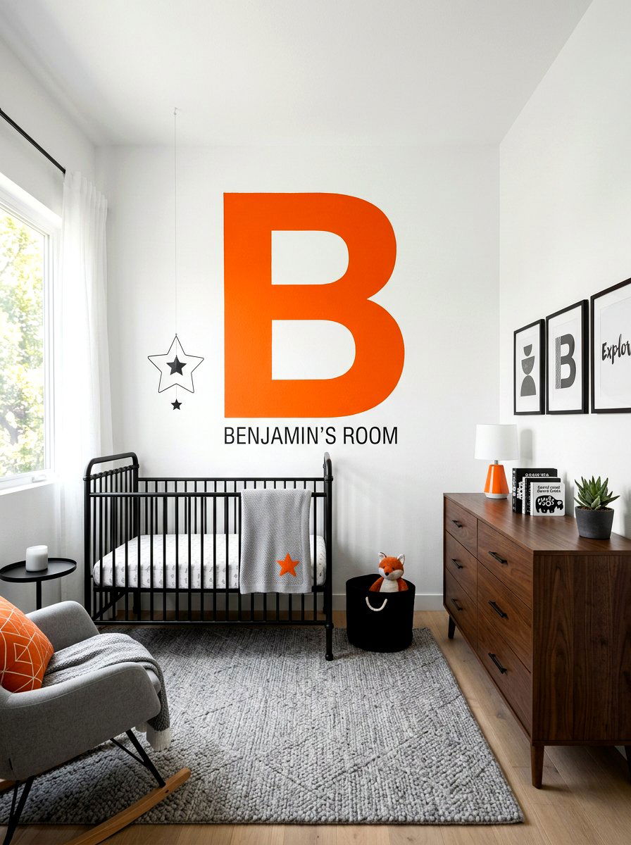 Oversized Painted Wall Letter - 30 monogram nursery ideas