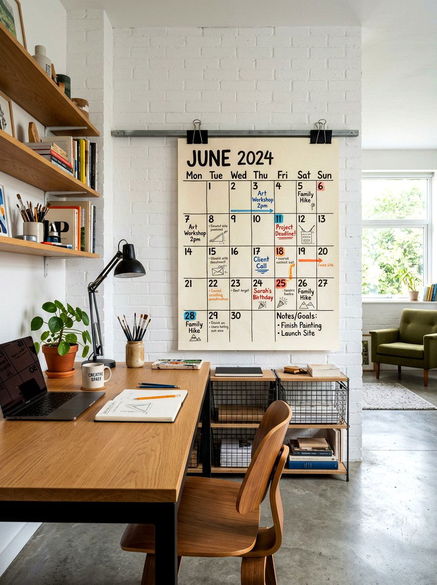 Oversized Paper Calendar - 30 family calendar wall ideas