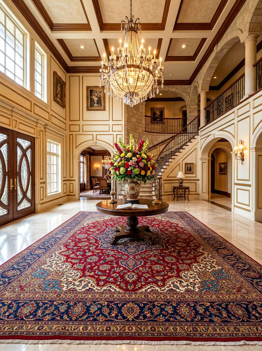 Oversized Persian Rug Entrance - 30 antique rug foyer ideas