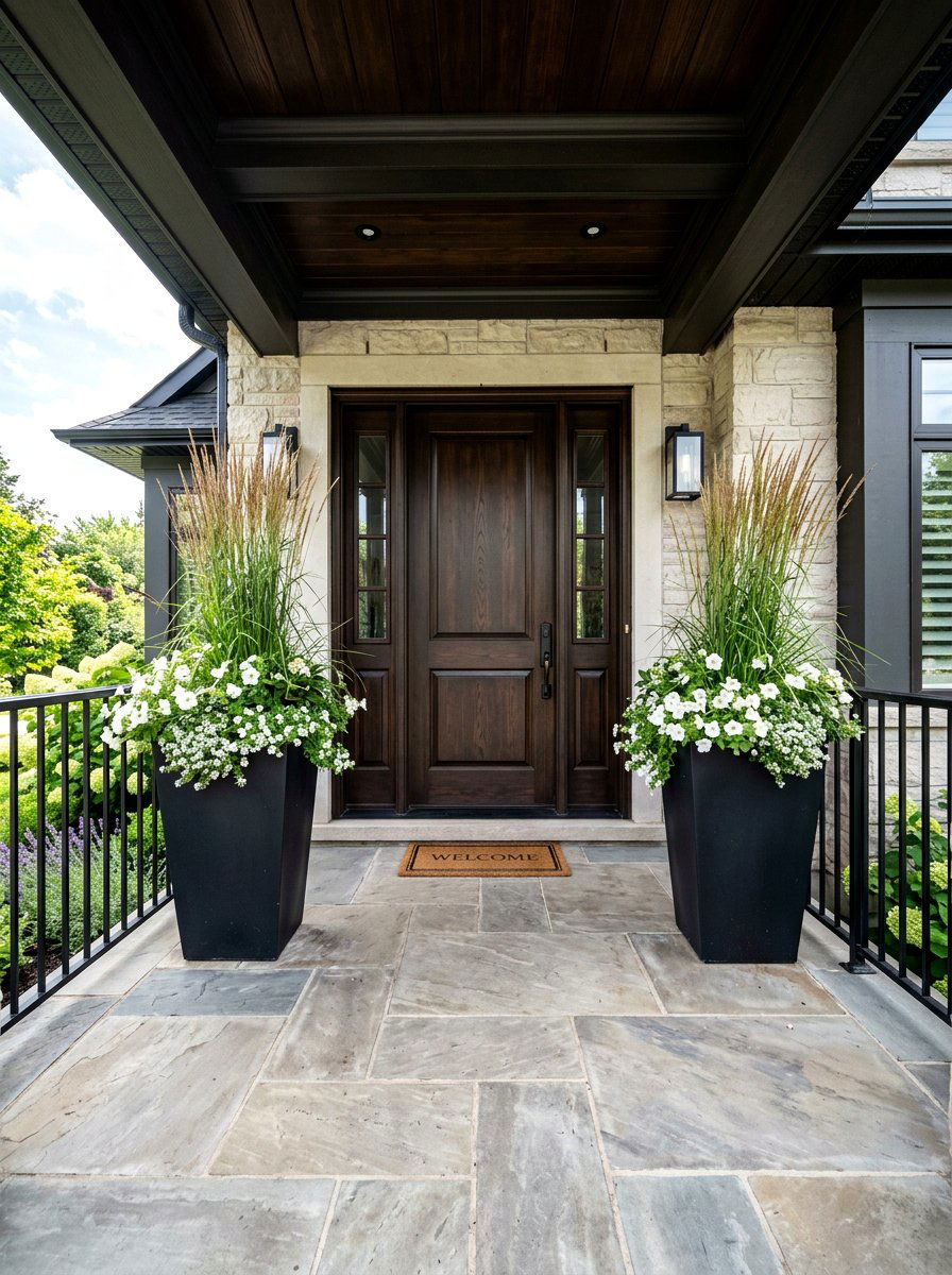 Oversized Porch Planter Boxes - 30 small front porch ideas