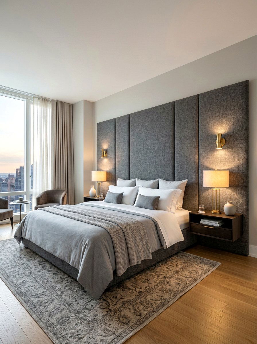 Oversized Rectangle Headboard - 30 statement headboard bedroom ideas