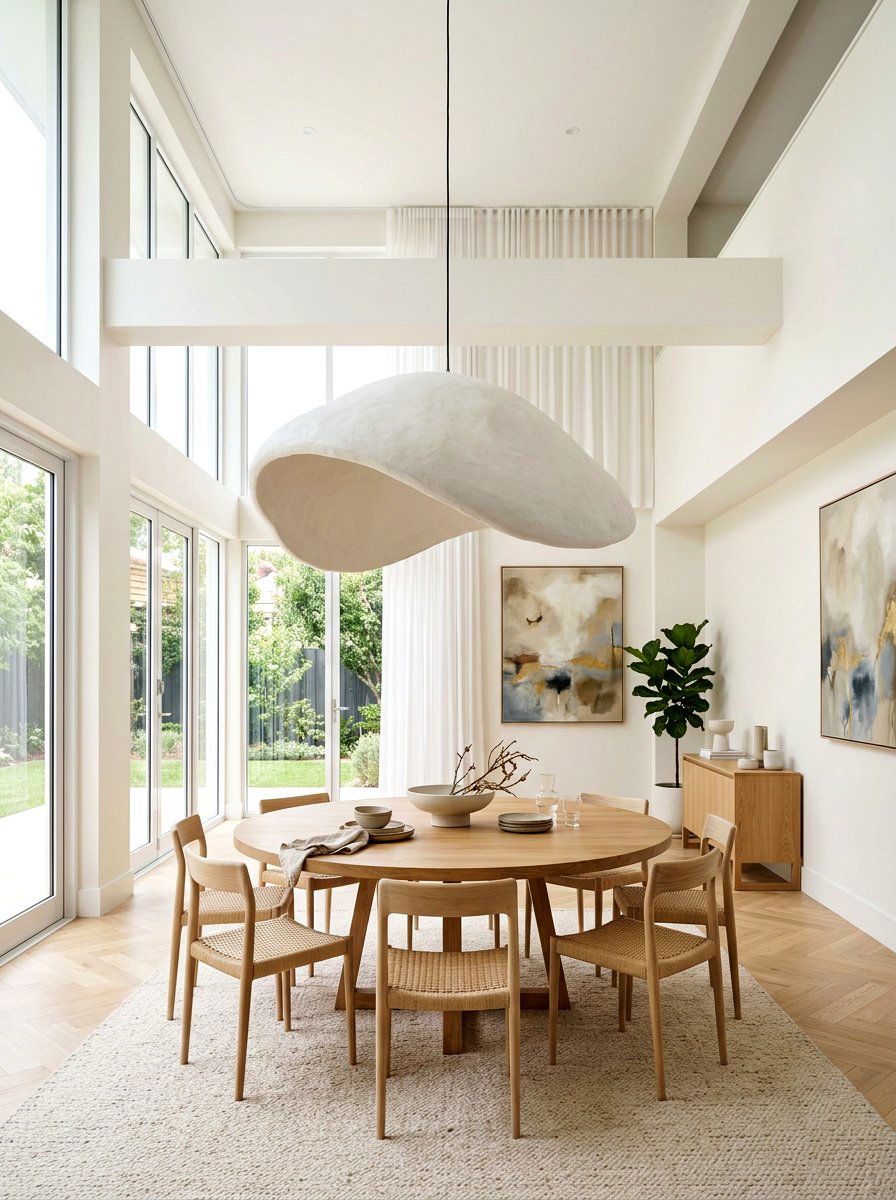 Oversized Sculptural Pendant Light - 30 quiet luxury dining room ideas