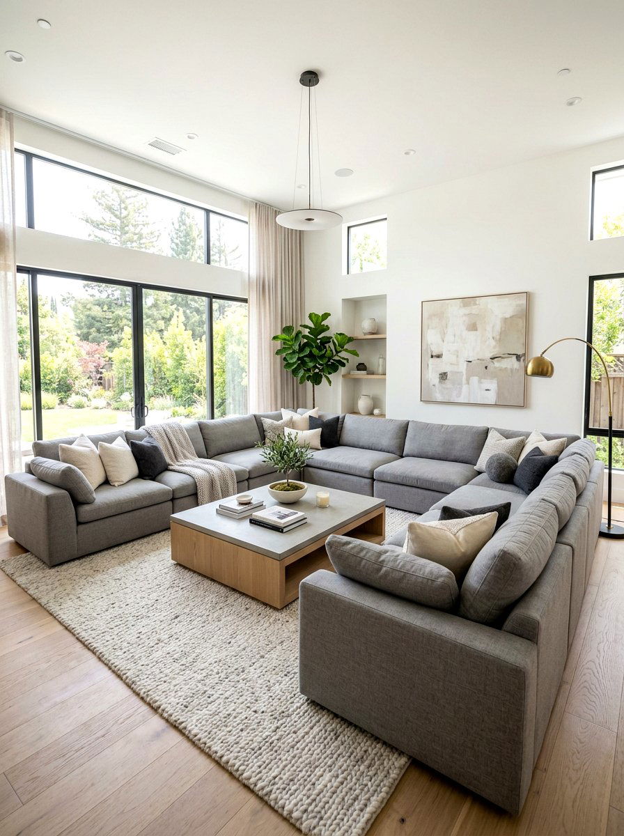 Oversized Sectional Living Room - 30 designer showroom living room ideas