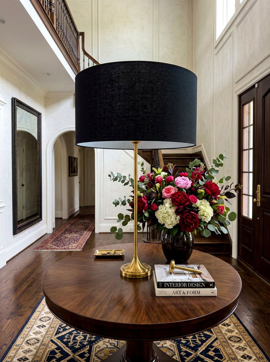 Oversized Shade Lamp - 30 foyer lamp styling ideas