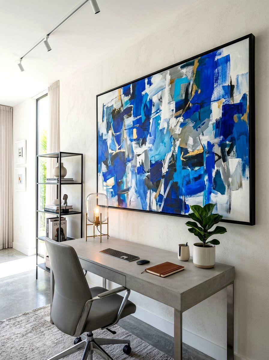 Oversized Statement Canvas - 30 art wall office ideas