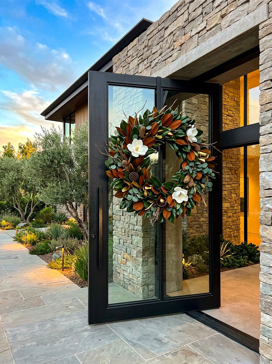 Oversized Statement Wreath - 30 exterior wreath styling ideas