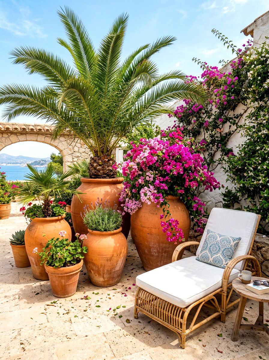Oversized Terra Cotta Pots - 30 patio date night ideas