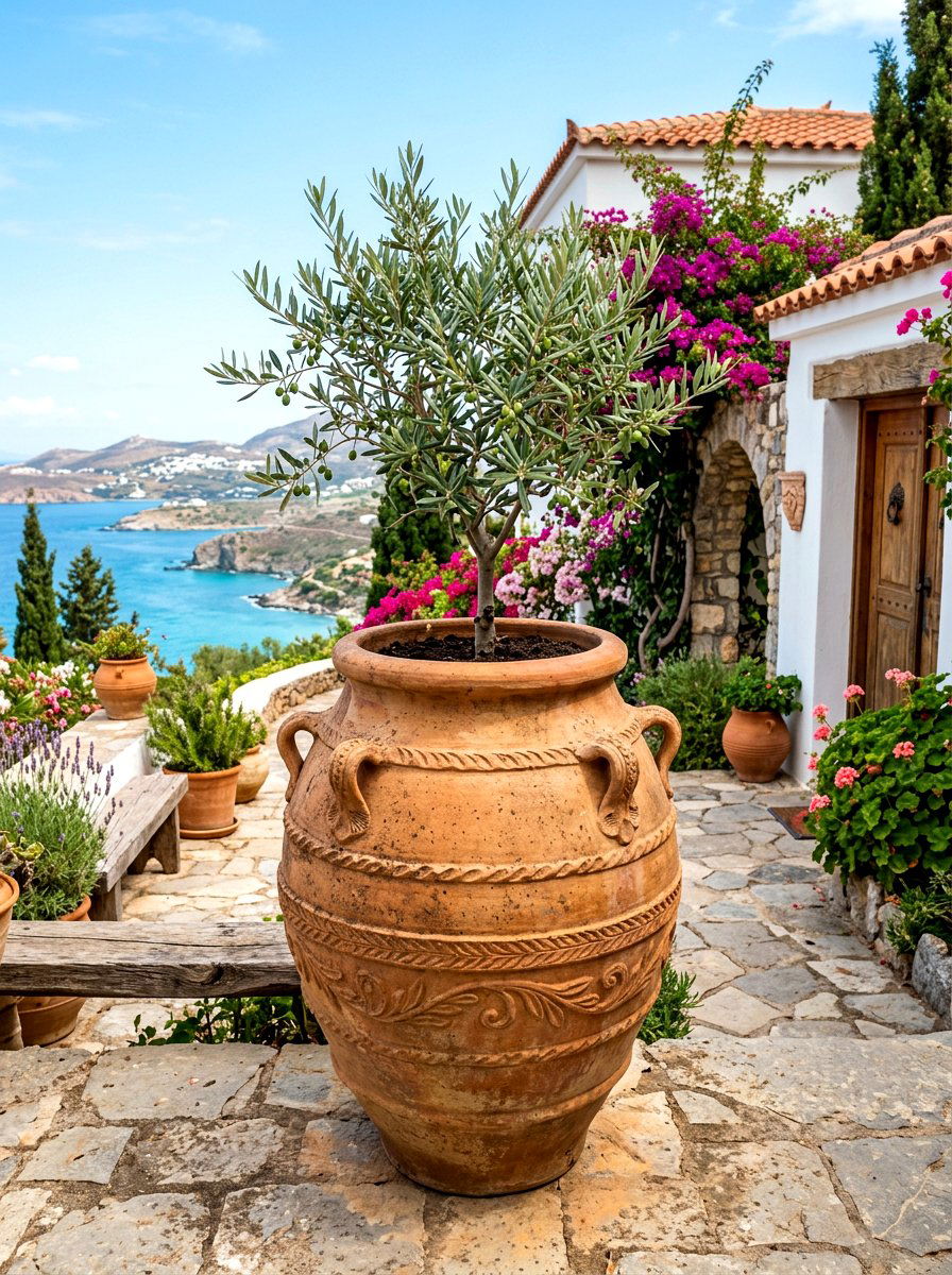 Oversized Terra Cotta Urn - 30 porch column planter ideas