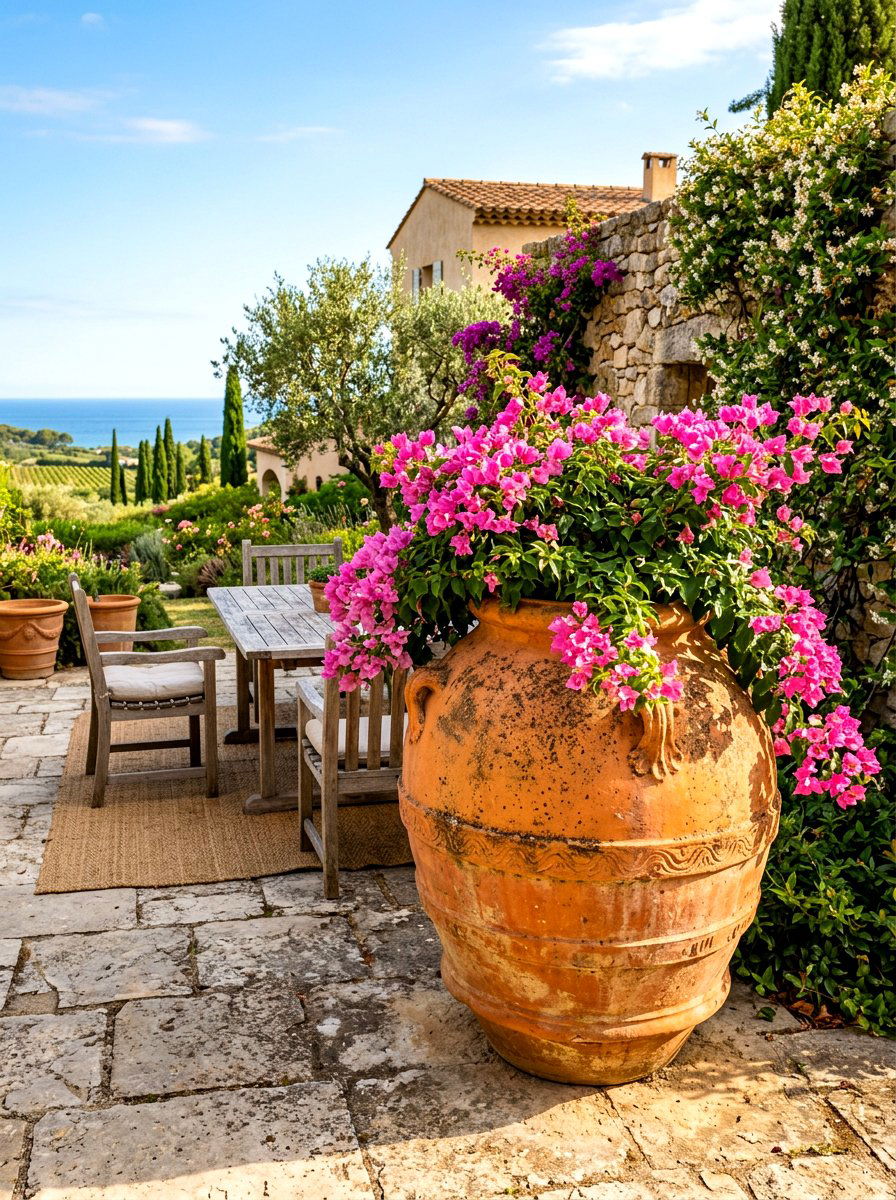 Oversized Terracotta Garden Urn - 30 large planter ideas
