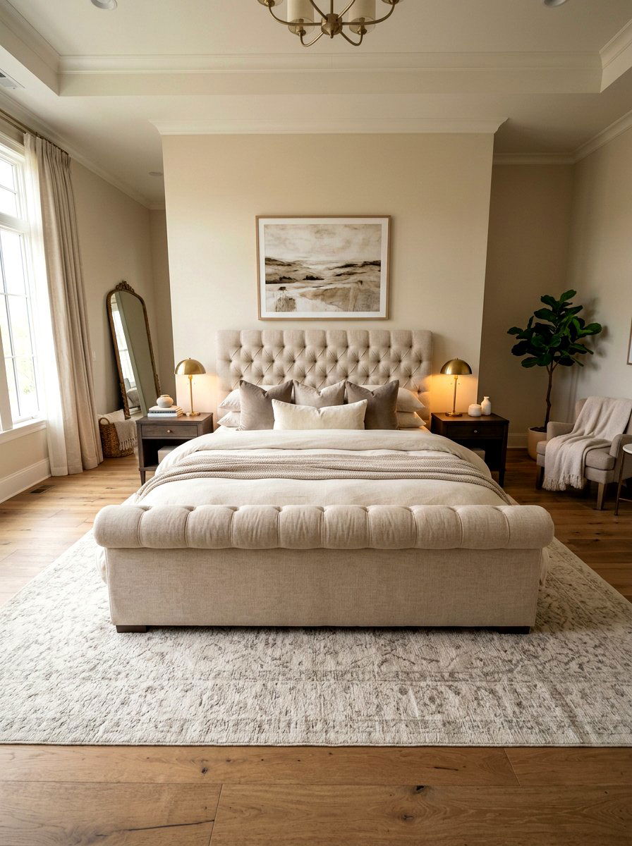 Oversized Upholstered Bed Bedroom - 30 soft luxury bedroom ideas
