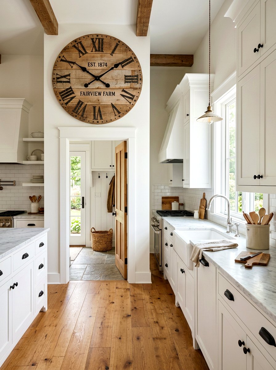 Oversized Wall Clock - 30 kitchen wall decor ideas