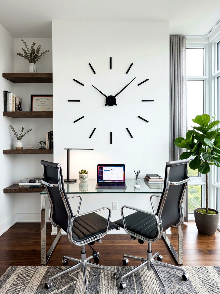 Oversized Wall Clock - 30 study wall ideas