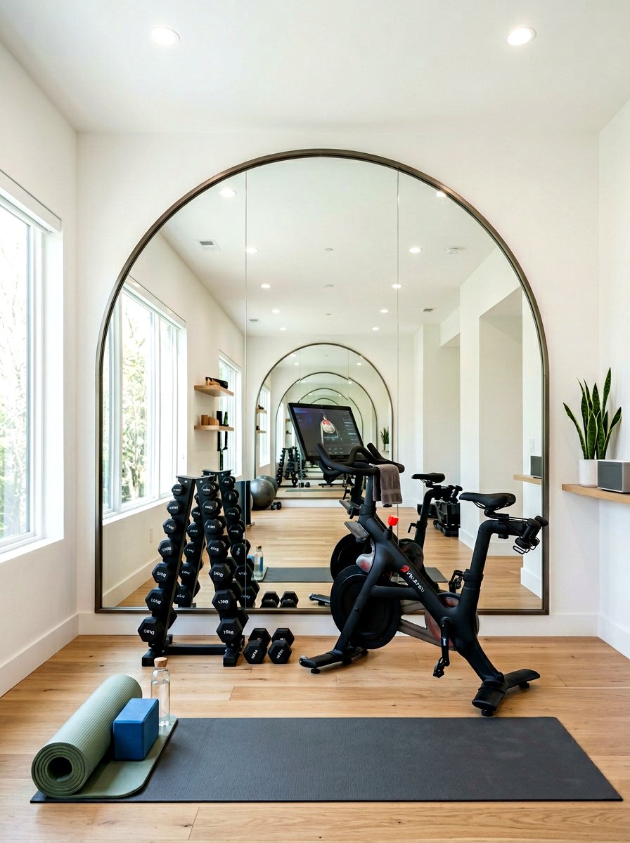 Oversized arched mirror gym - 30 arched mirror decor ideas