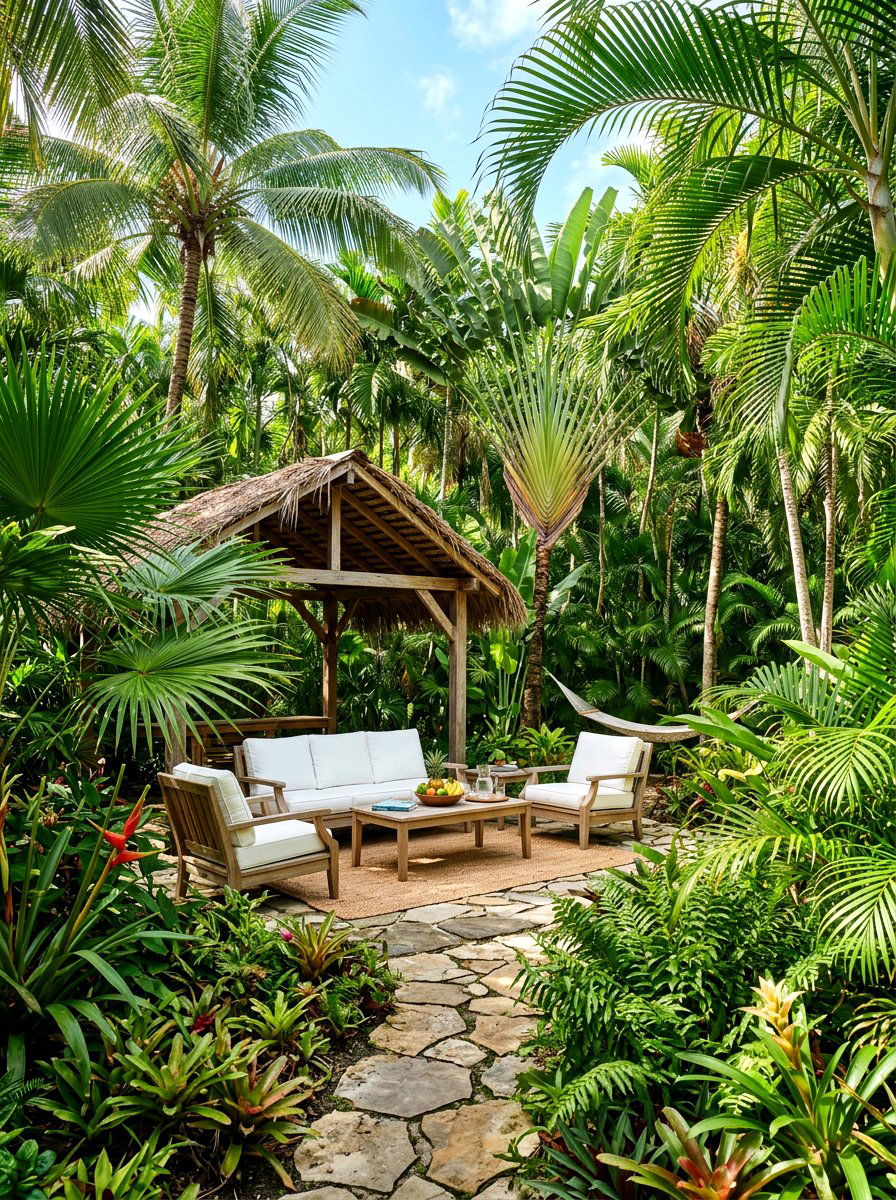 Oversized cantilever umbrellas - 30 resort poolside patio ideas