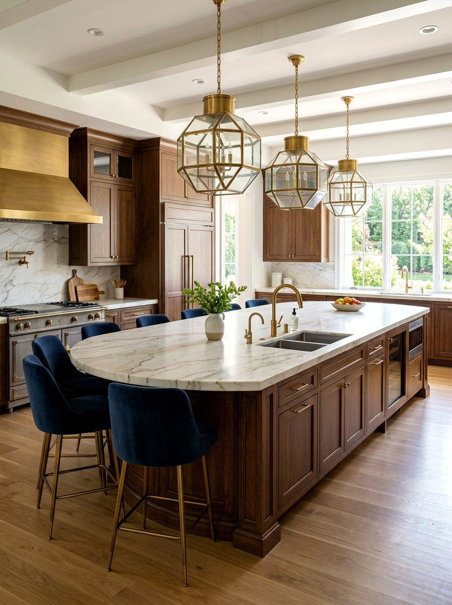 Oversized curved island - 30 curved kitchen island ideas