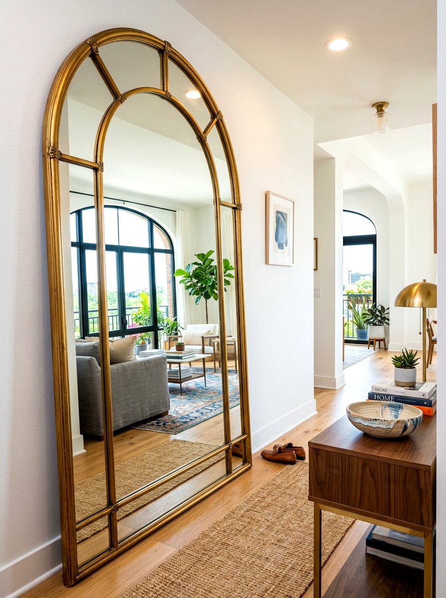 Oversized floor mirror - 30 viral apartment decor ideas