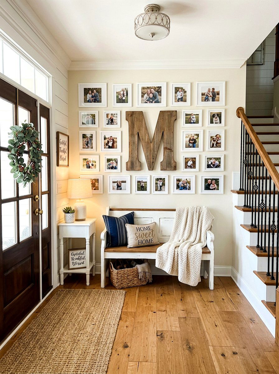 Oversized initial wall decor - 30 salon wall entry ideas