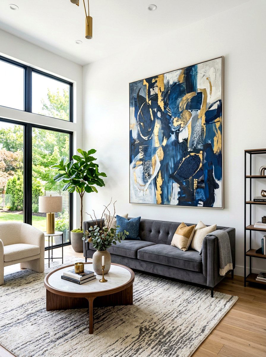 Oversized living room art - 30 living room wall decor ideas