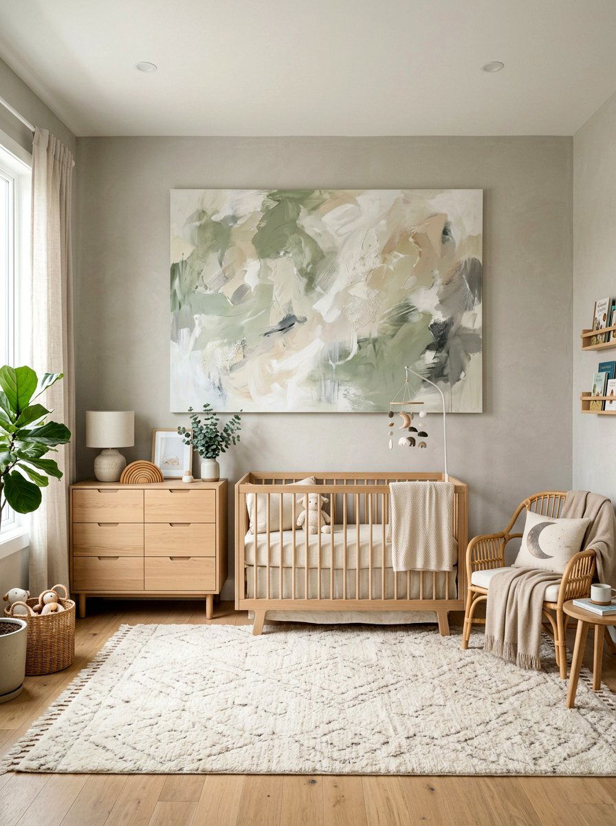 Oversized nursery canvas - 30 art wall kids room ideas