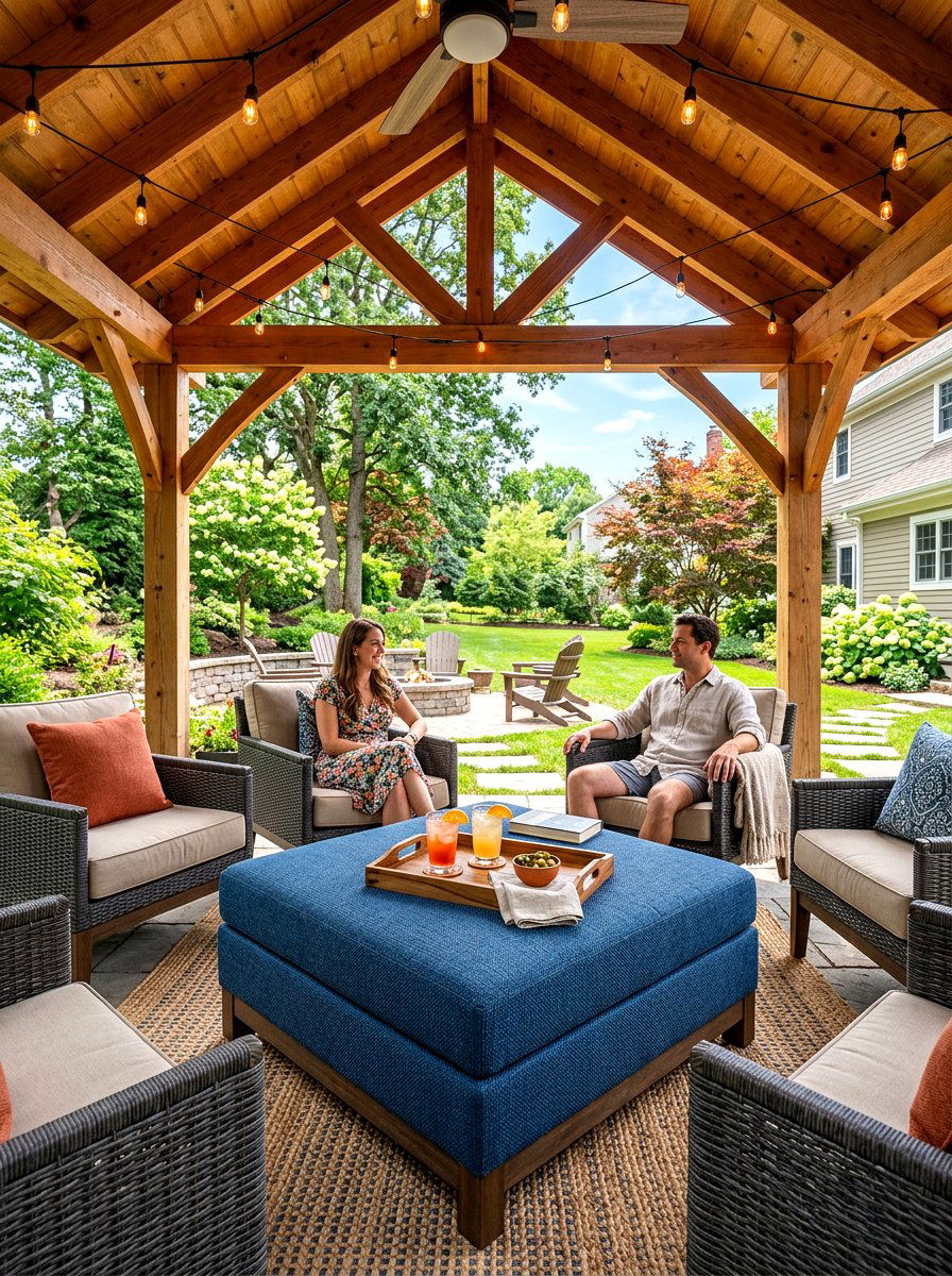 Oversized outdoor ottoman 1 - 30 pavilion lounge furniture ideas