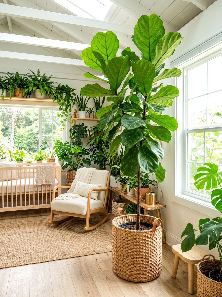 Oversized plant nursery - 30 boho nursery ideas