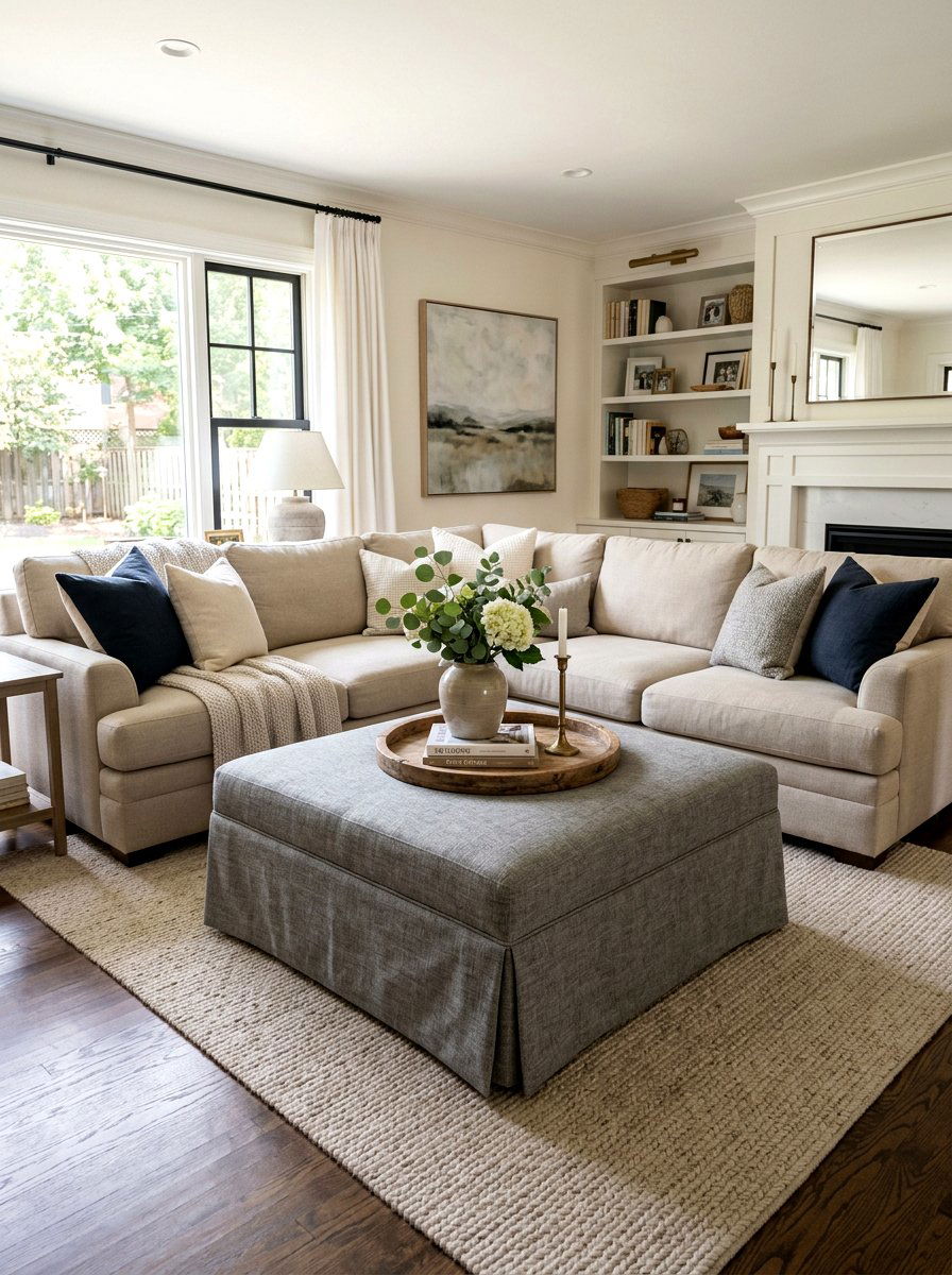 Oversized square ottoman - 30 box pleat furniture ideas