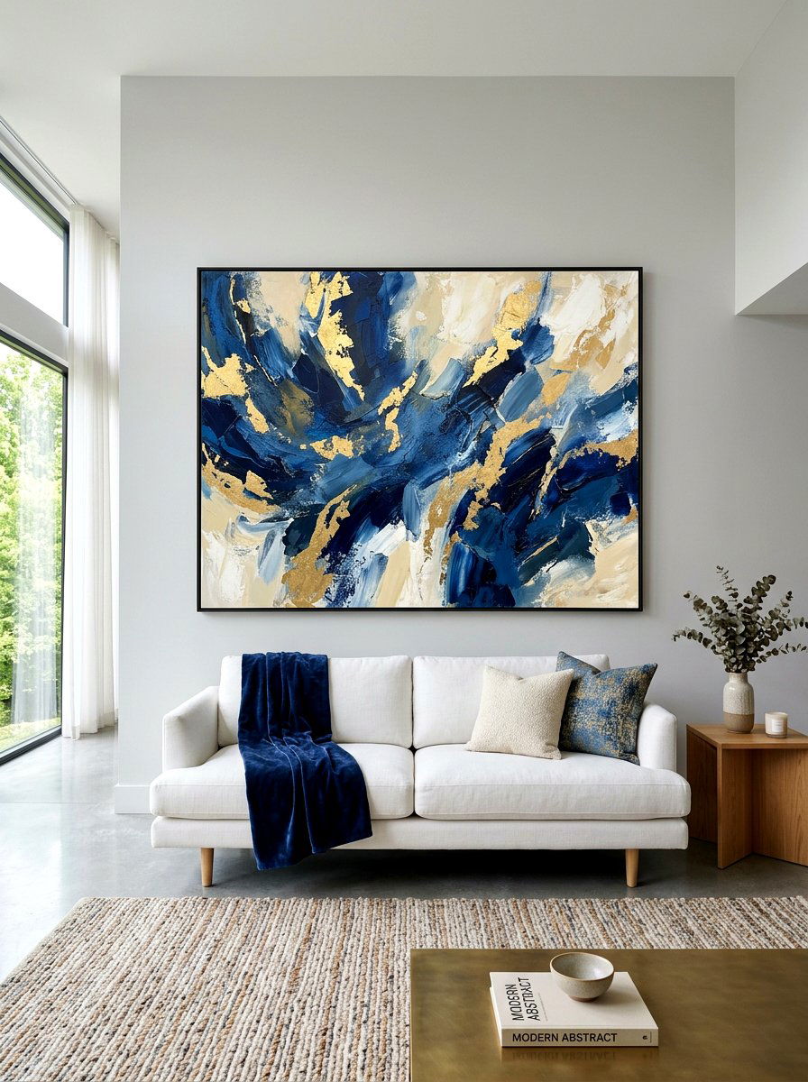 Oversized wall art - 30 stylish small apartment ideas