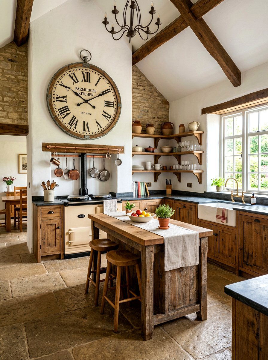Oversized wall clock - 30 empty wall ideas
