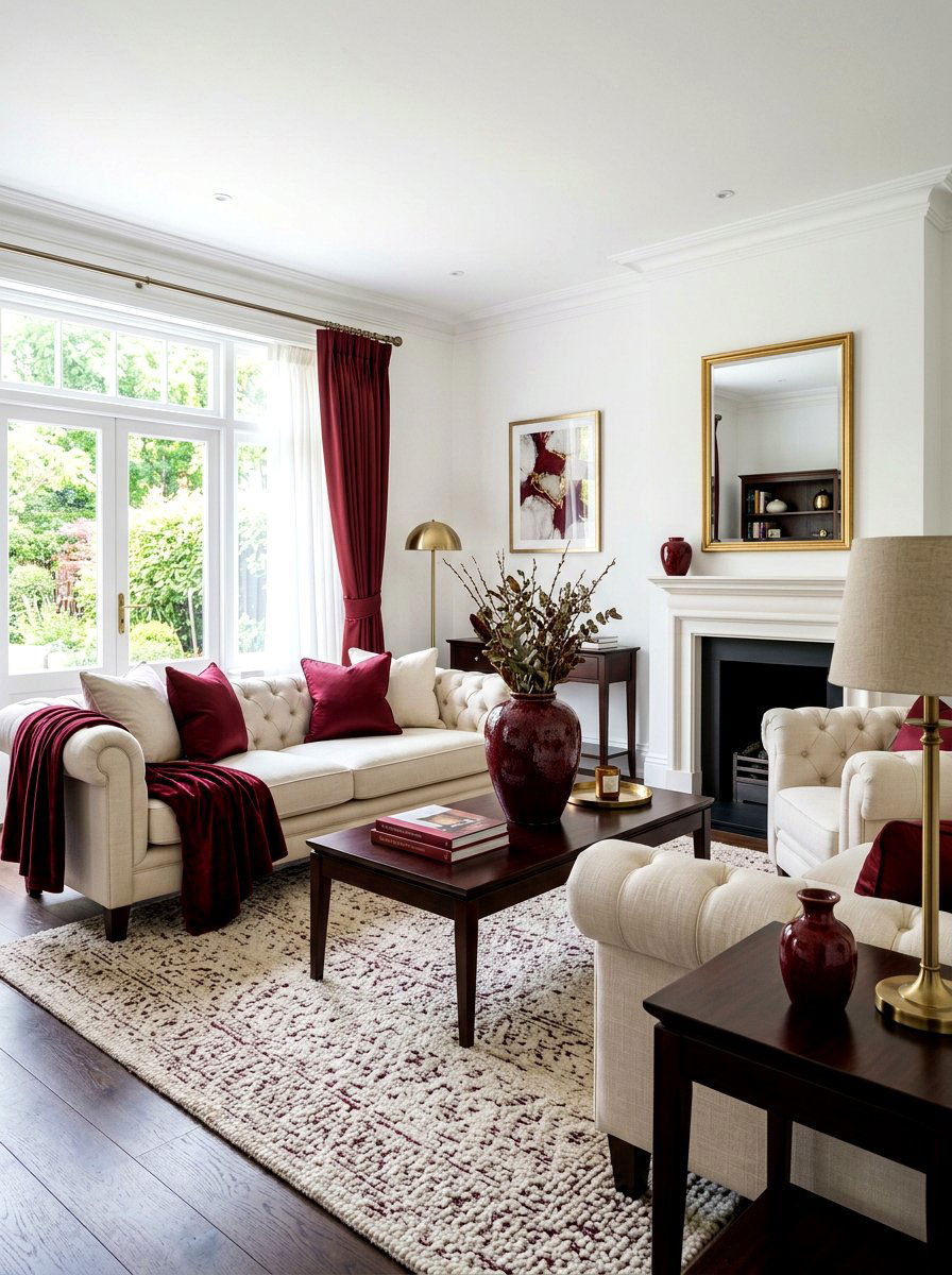 Oxblood And Cream Room - 30 oxblood living room ideas